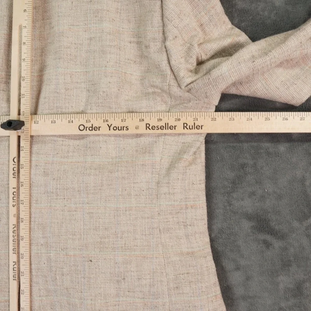 VTG Bill Blass Blazer Mens 42 Long? Sport‎ Coat Beige Textured Linen? USA Made